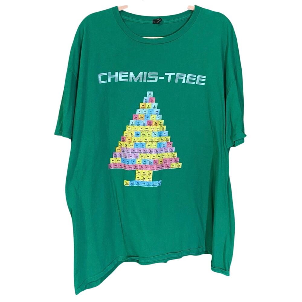 Anvil Chemis-Tree Christmas T-Shirt Green 3XL Science Chemistry Periodic Table
